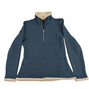 Kuhl Womens Blue Quarter Zip Sherpa Lined Fleece Pullover Sweater RN 108846